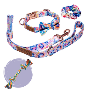 Matching: Bowtie Collar + Leash + Rope Toy + Scrunchie