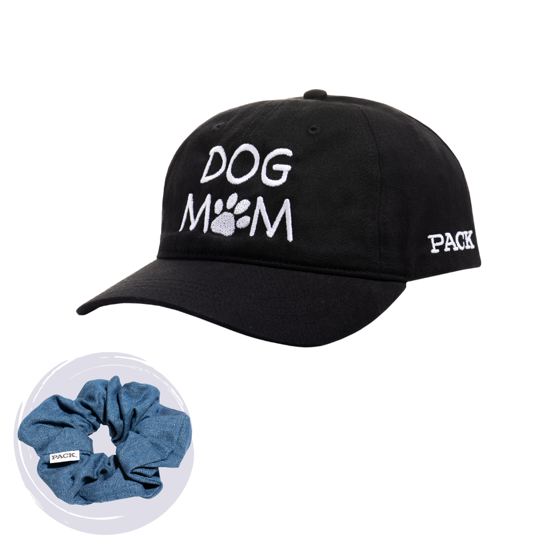 Dog Mom Hat + Denim Scrunchie - Free Product