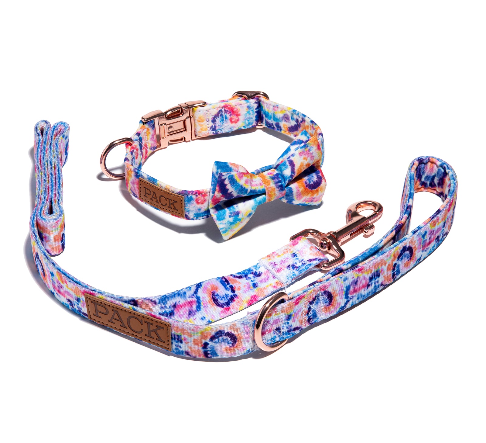 Tie Dye Leash + Bowtie Collar