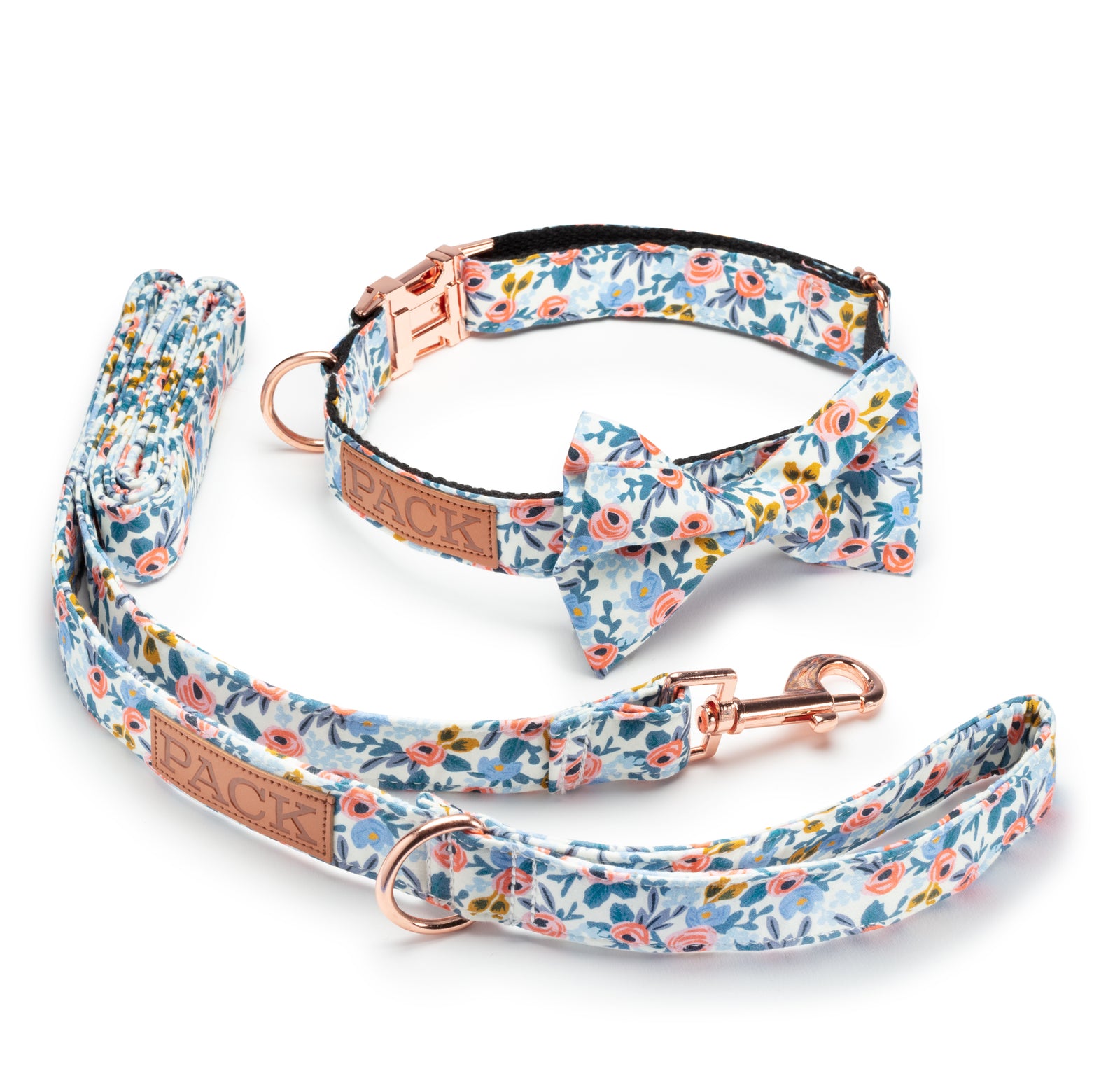 Rosé Leash + Bowtie Collar